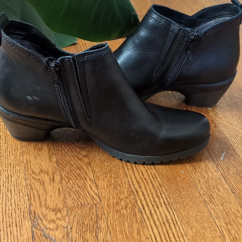 Black Leather Booties By Spring Step - Picture 7 of 7